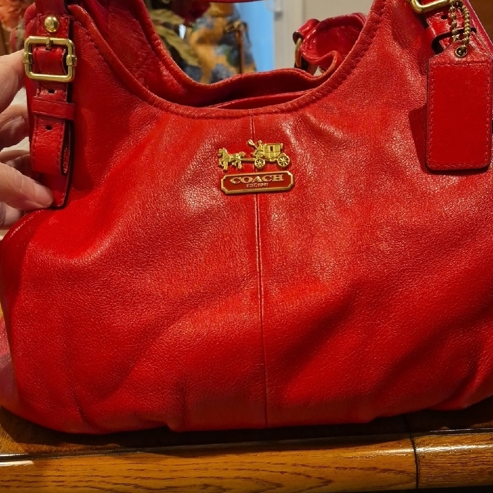 Coach Vibrant Red Leather Shoulder Bag